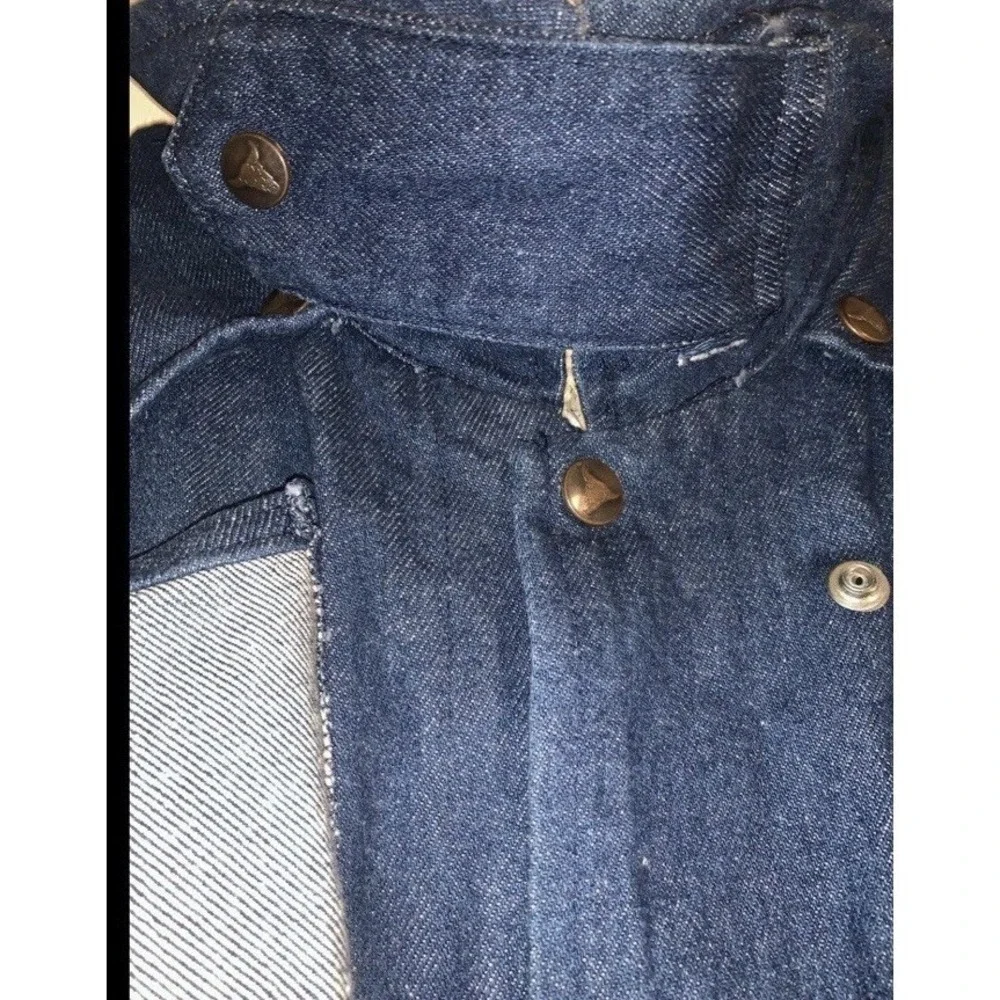 VTG Pro Only By Tex Tan Duster Coat Men L Blue Denim Detachable Cape Snap Cowboy